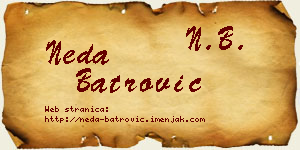 Neda Batrović vizit kartica